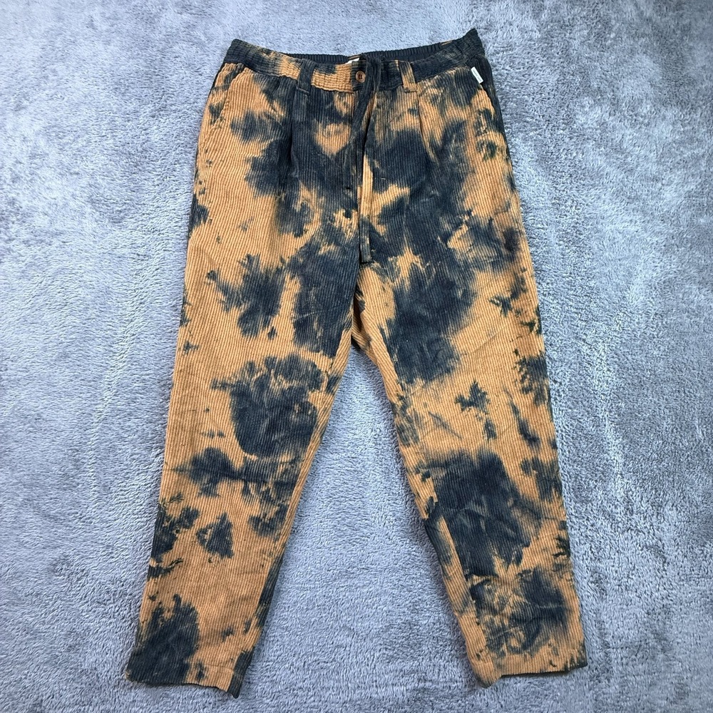 Banks Journal Men M Corduroy Pants Jogger Tie Dye Print Cropped Elastic Waist
